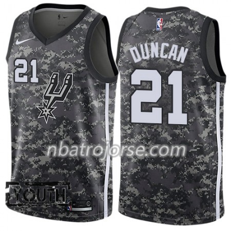 Barn San Antonio Spurs Tröja Tim Duncan 21 Nike City Edition Svart Swingman